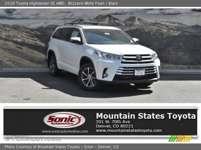 2018 Toyota Highlander SE AWD in Blizzard White Pearl