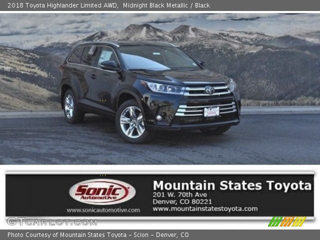 2018 Toyota Highlander Limited AWD in Midnight Black Metallic