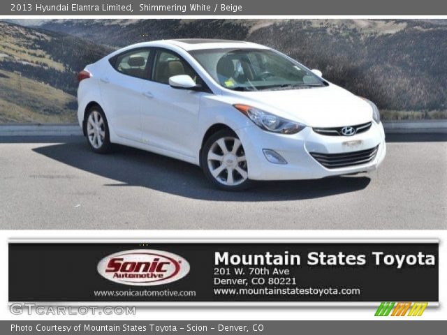 2013 Hyundai Elantra Limited in Shimmering White