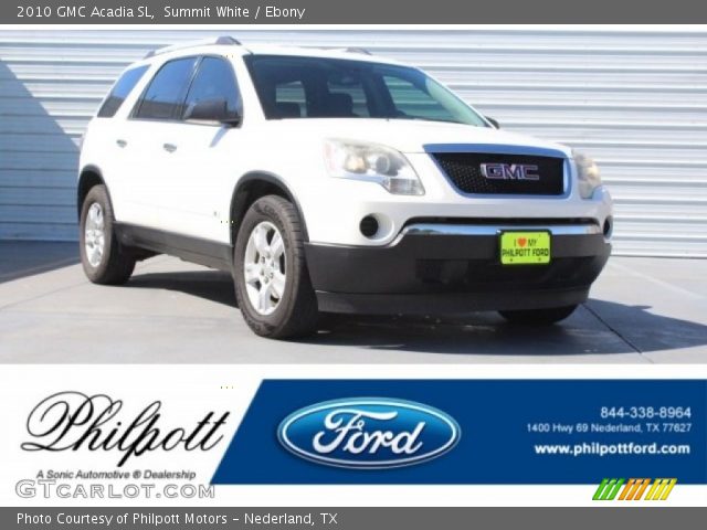 2010 GMC Acadia SL in Summit White