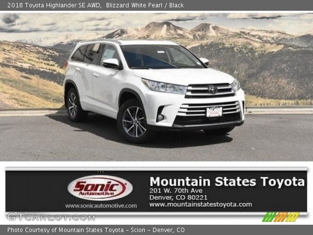 2018 Toyota Highlander SE AWD in Blizzard White Pearl