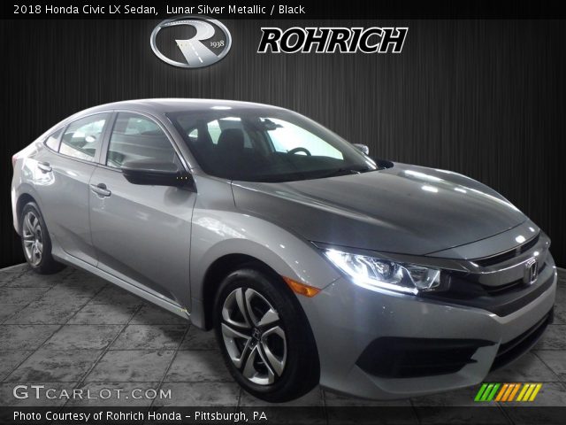 Lunar Silver Metallic 2018 Honda Civic Lx Sedan Black