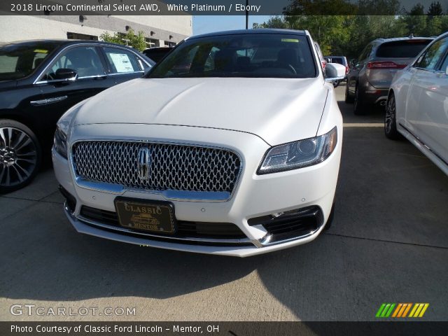 2018 Lincoln Continental Select AWD in White Platinum