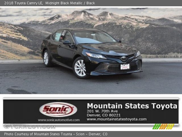 2018 Toyota Camry LE in Midnight Black Metallic