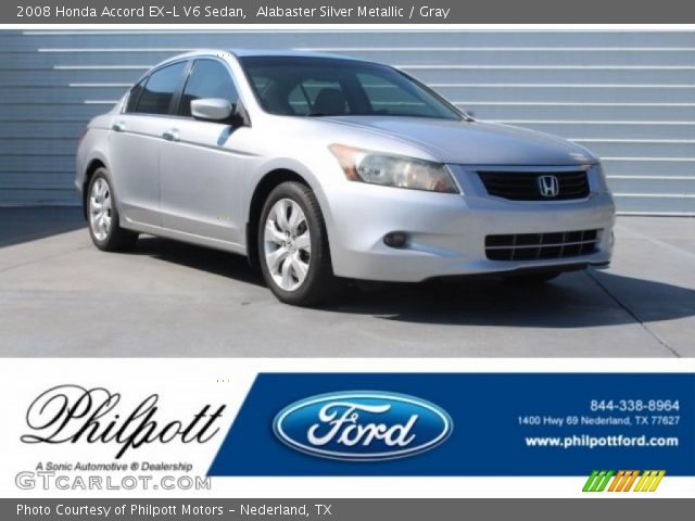 2008 Honda Accord EX-L V6 Sedan in Alabaster Silver Metallic