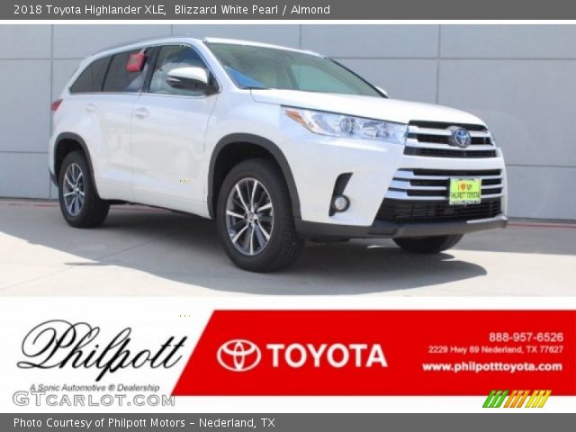 2018 Toyota Highlander XLE in Blizzard White Pearl