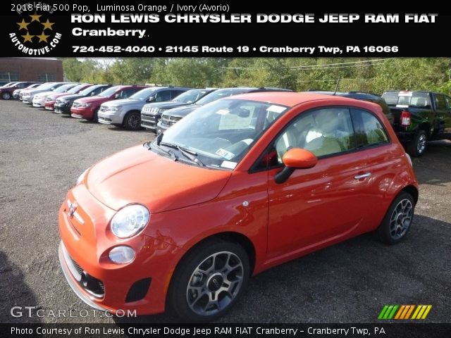 2018 Fiat 500 Pop in Luminosa Orange