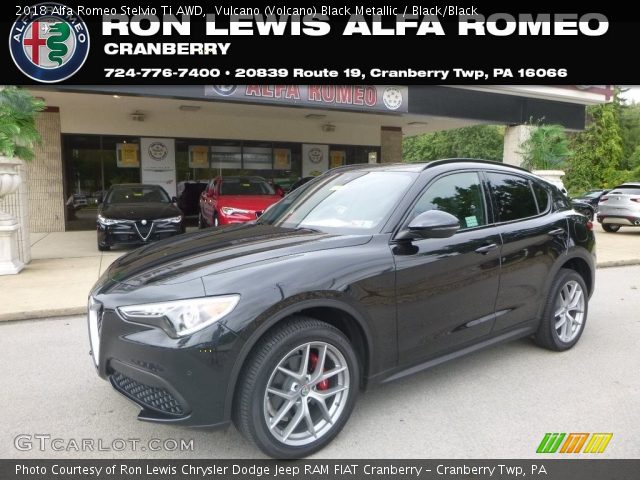 2018 Alfa Romeo Stelvio Ti AWD in Vulcano (Volcano) Black Metallic