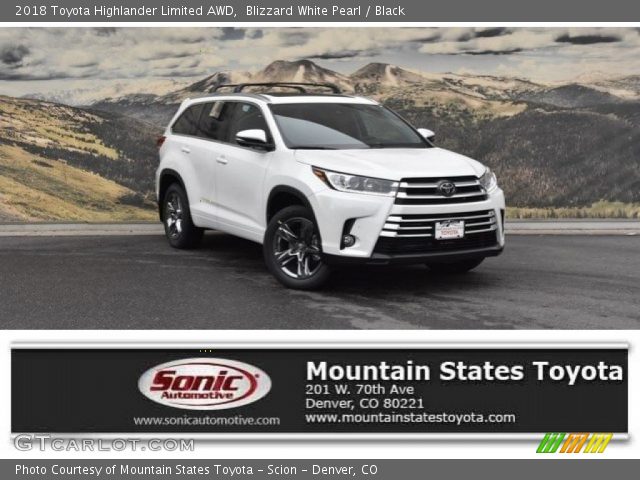2018 Toyota Highlander Limited AWD in Blizzard White Pearl