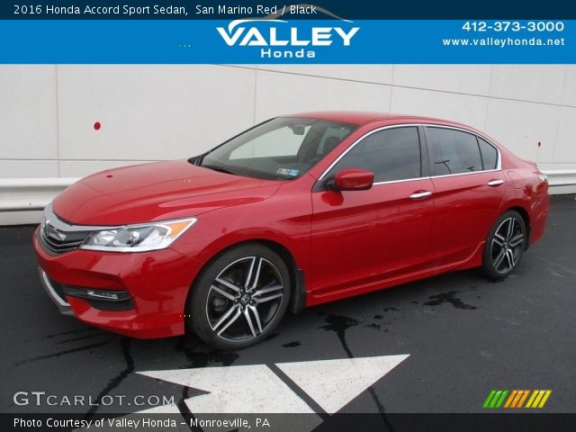 San Marino Red 2016 Honda Accord Sport Sedan Black