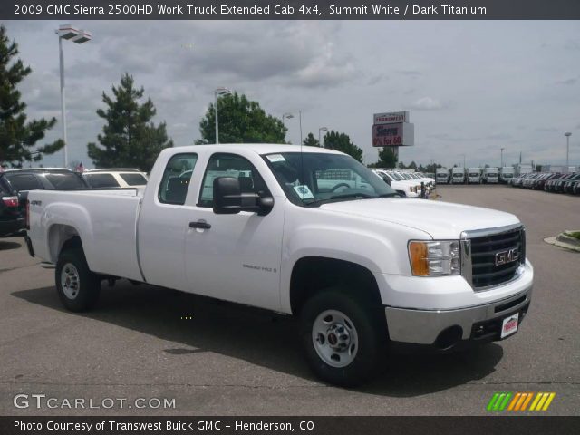 2009 GMC Sierra 2500HD Work Truck Extended Cab 4x4 in Summit White