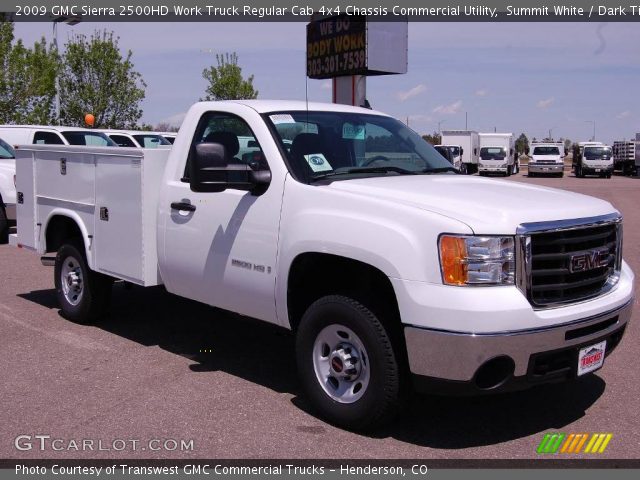2009 GMC Sierra 2500HD Work Truck Regular Cab 4x4 Chassis Commercial Utility in Summit White