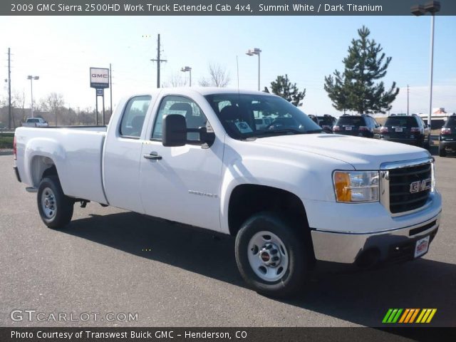 2009 GMC Sierra 2500HD Work Truck Extended Cab 4x4 in Summit White