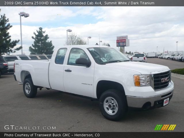 2009 GMC Sierra 2500HD Work Truck Extended Cab 4x4 in Summit White