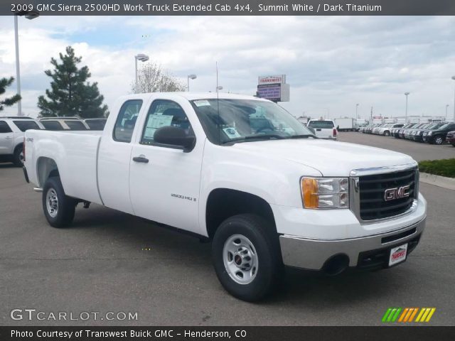 2009 GMC Sierra 2500HD Work Truck Extended Cab 4x4 in Summit White