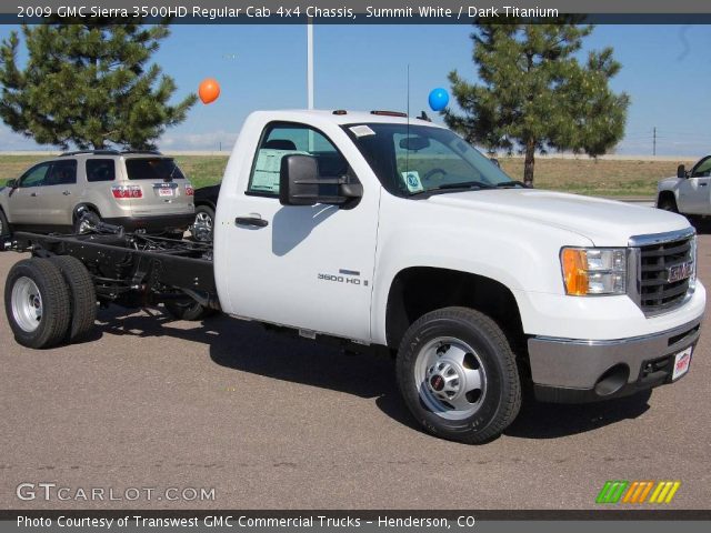 2009 GMC Sierra 3500HD Regular Cab 4x4 Chassis in Summit White