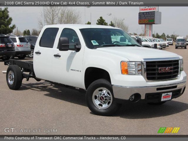 2008 GMC Sierra 2500HD Crew Cab 4x4 Chassis in Summit White