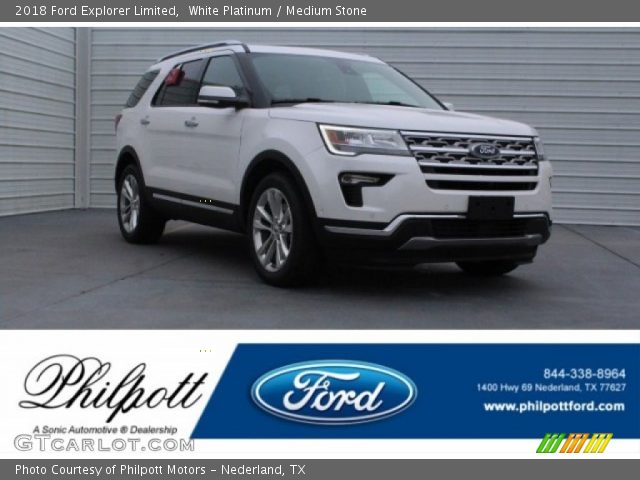 2018 Ford Explorer Limited in White Platinum
