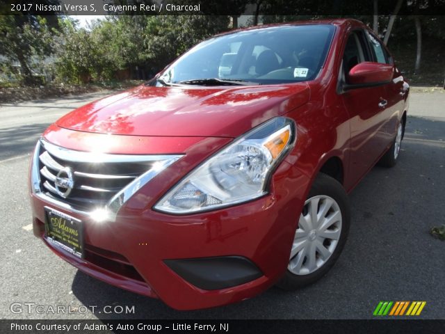 2017 Nissan Versa S in Cayenne Red