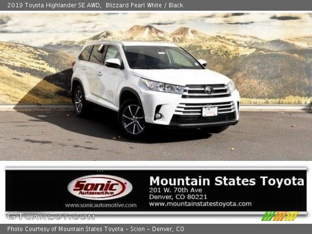 2019 Toyota Highlander SE AWD in Blizzard Pearl White
