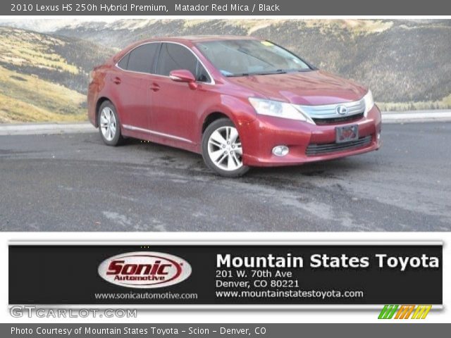 2010 Lexus HS 250h Hybrid Premium in Matador Red Mica