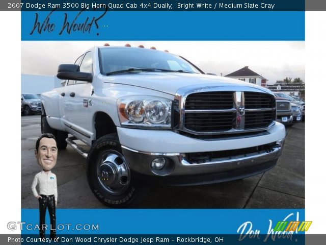 2007 Dodge Ram 3500 Big Horn Quad Cab 4x4 Dually in Bright White