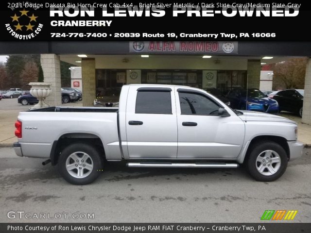 2011 Dodge Dakota Big Horn Crew Cab 4x4 in Bright Silver Metallic