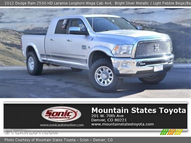 2012 Dodge Ram 2500 HD Laramie Longhorn Mega Cab 4x4 in Bright Silver Metallic