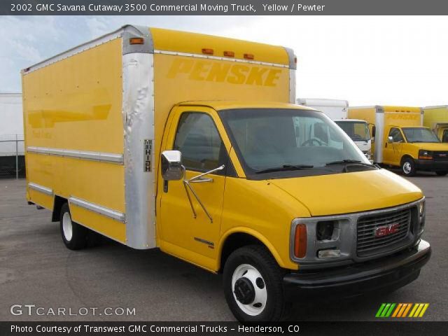 2002 GMC Savana Cutaway 3500 Commercial Moving Truck in Yellow
