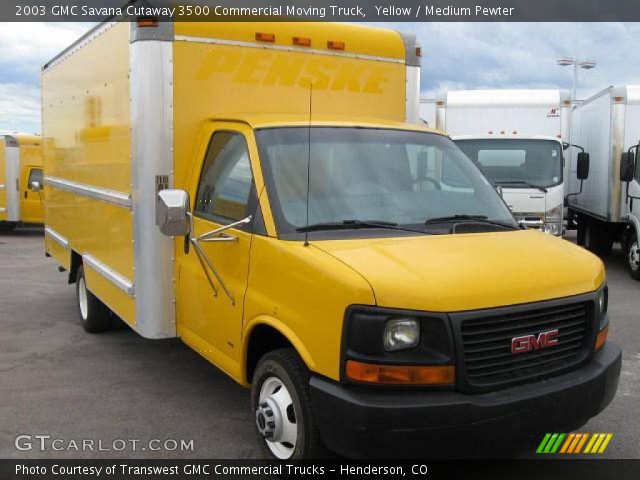 2003 GMC Savana Cutaway 3500 Commercial Moving Truck in Yellow