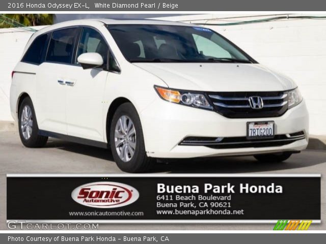 2016 Honda Odyssey EX-L in White Diamond Pearl