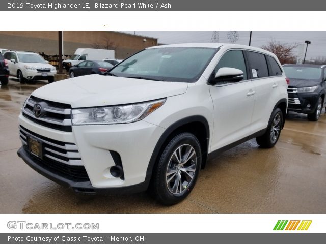 2019 Toyota Highlander LE in Blizzard Pearl White