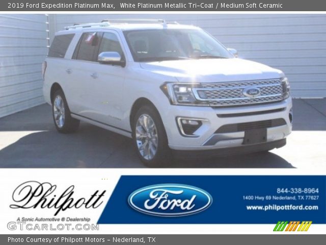 2019 Ford Expedition Platinum Max in White Platinum Metallic Tri-Coat