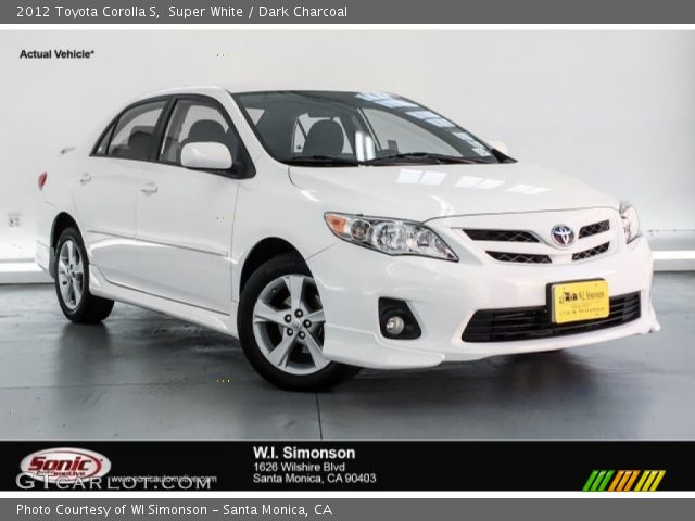 2012 Toyota Corolla S in Super White