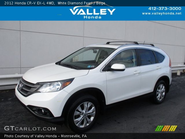 2012 Honda CR-V EX-L 4WD in White Diamond Pearl