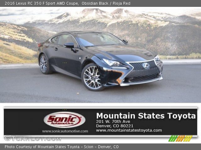2016 Lexus RC 350 F Sport AWD Coupe in Obsidian Black