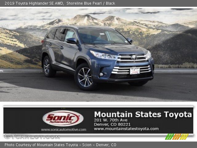 2019 Toyota Highlander SE AWD in Shoreline Blue Pearl