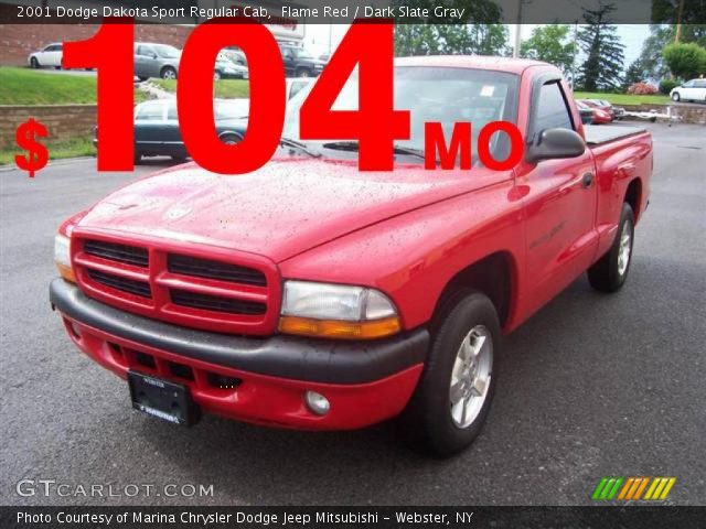 2001 Dodge Dakota Sport Regular Cab in Flame Red