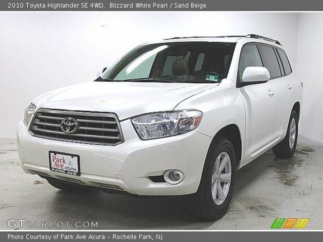 2010 Toyota Highlander SE 4WD in Blizzard White Pearl