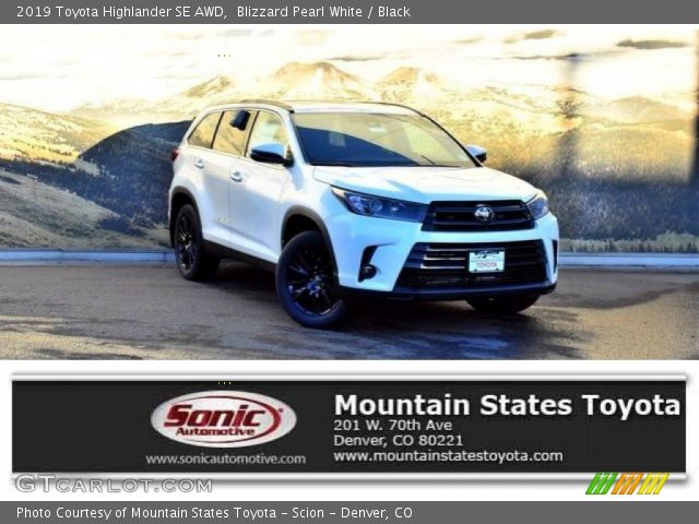 2019 Toyota Highlander SE AWD in Blizzard Pearl White