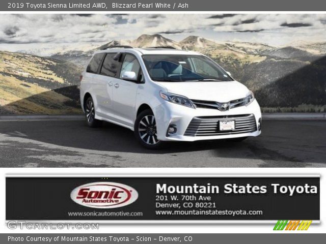 2019 Toyota Sienna Limited AWD in Blizzard Pearl White