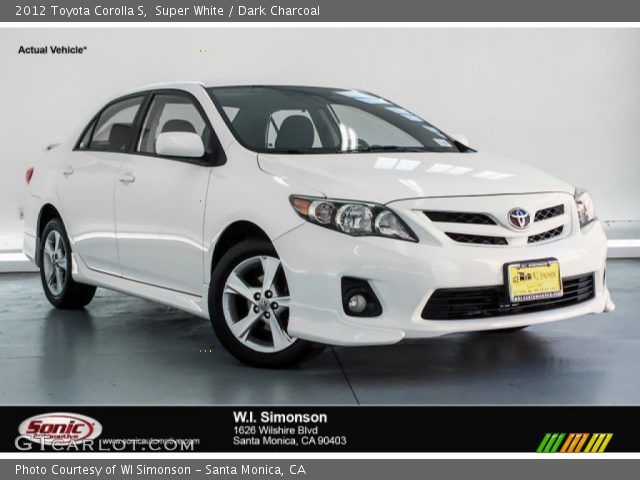 2012 Toyota Corolla S in Super White