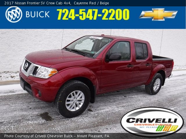 2017 Nissan Frontier SV Crew Cab 4x4 in Cayenne Red