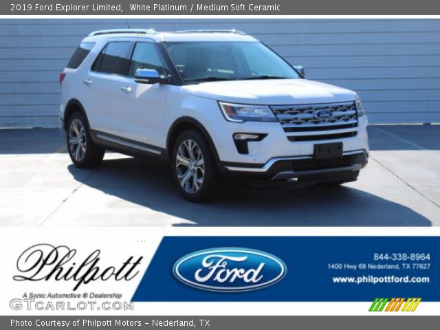 2019 Ford Explorer Limited in White Platinum
