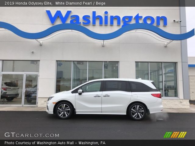 2019 Honda Odyssey Elite in White Diamond Pearl