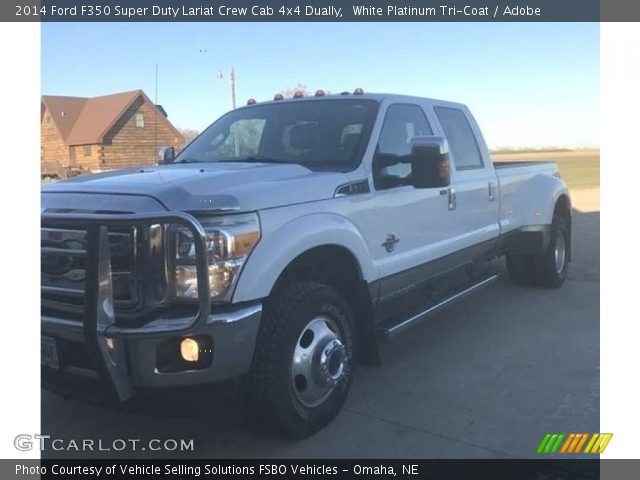 2014 Ford F350 Super Duty Lariat Crew Cab 4x4 Dually in White Platinum Tri-Coat