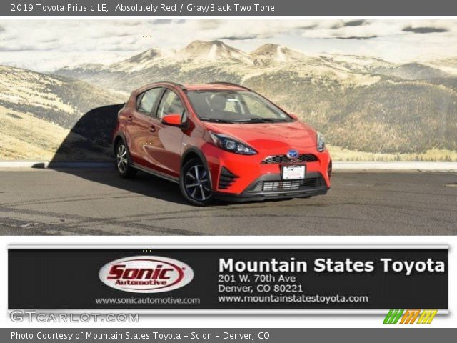 2019 Toyota Prius c LE in Absolutely Red