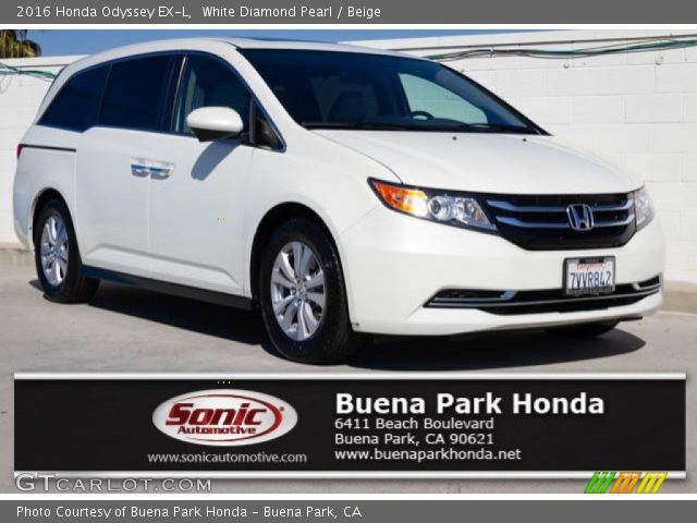 2016 Honda Odyssey EX-L in White Diamond Pearl
