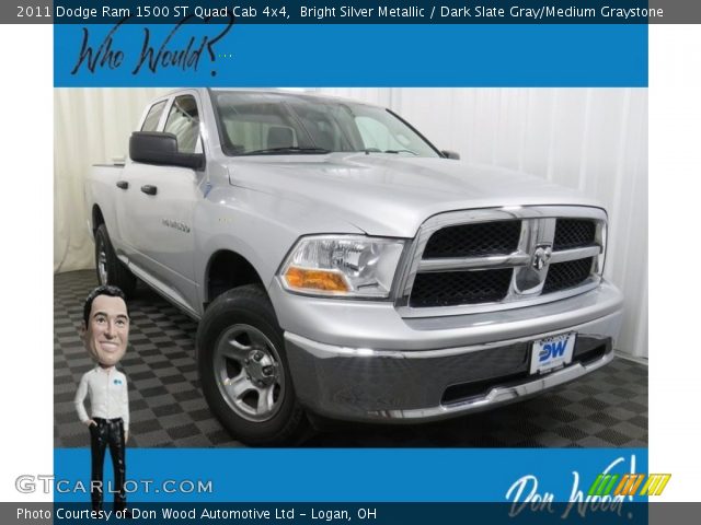 2011 Dodge Ram 1500 ST Quad Cab 4x4 in Bright Silver Metallic