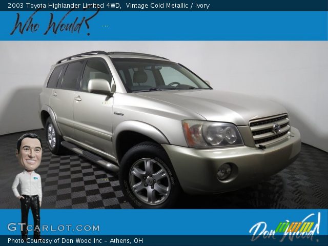 2003 Toyota Highlander Limited 4WD in Vintage Gold Metallic